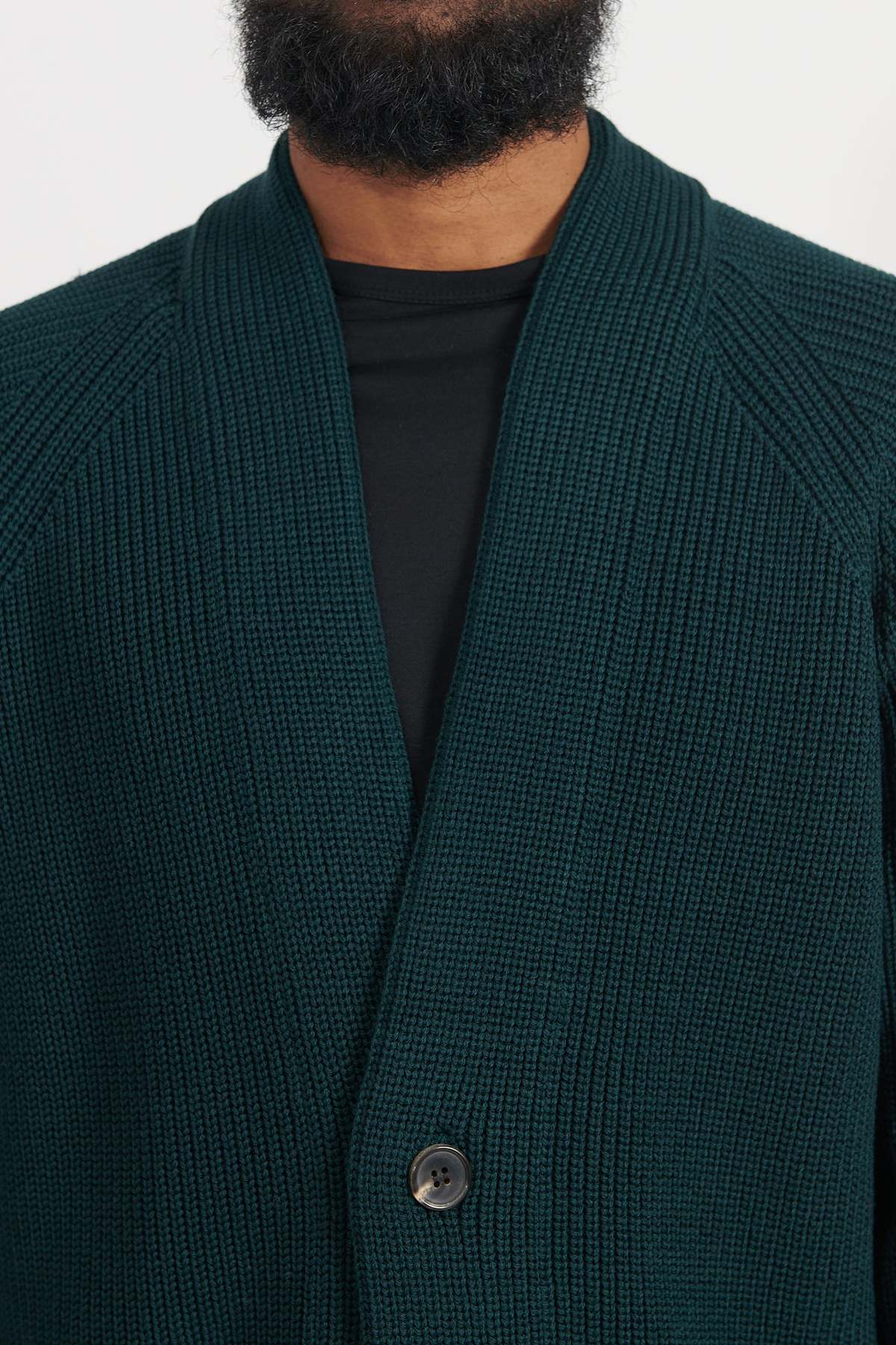 Batoner Signature 1B Cardigan - Dark Green | Garmentory