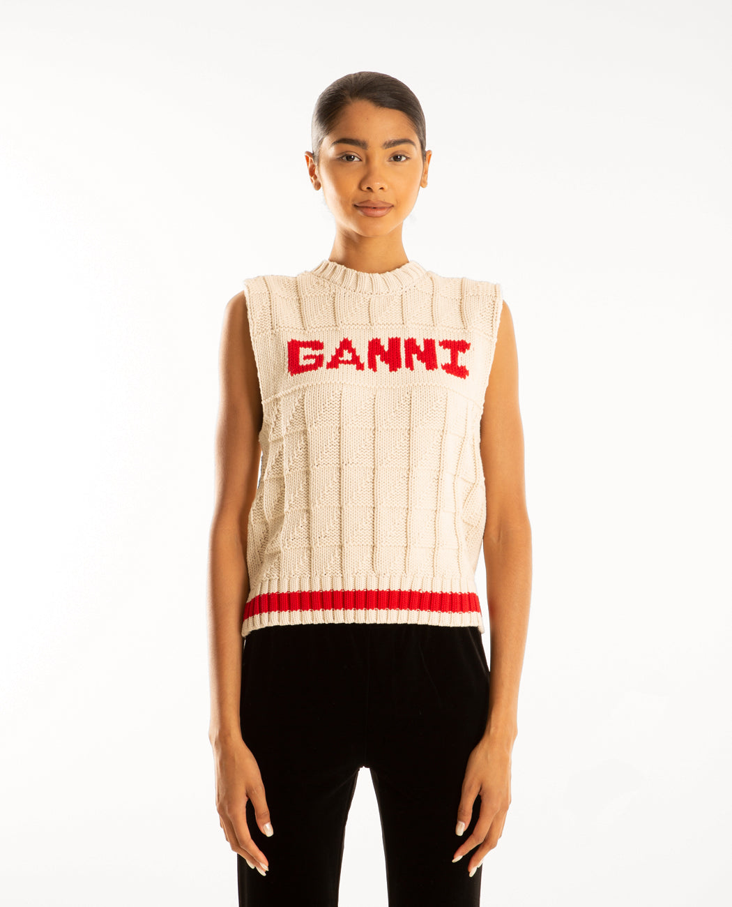 Ganni Cotton Rope Vest - Alabaste | Garmentory