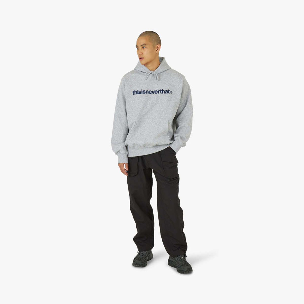 thisisneverthat T-Logo Hoodie - Light Heather Grey | Garmentory