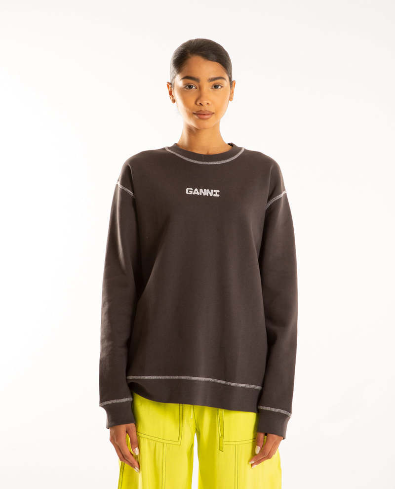 Ganni Isoli Relaxed Sweatshirt - Phantom | Garmentory