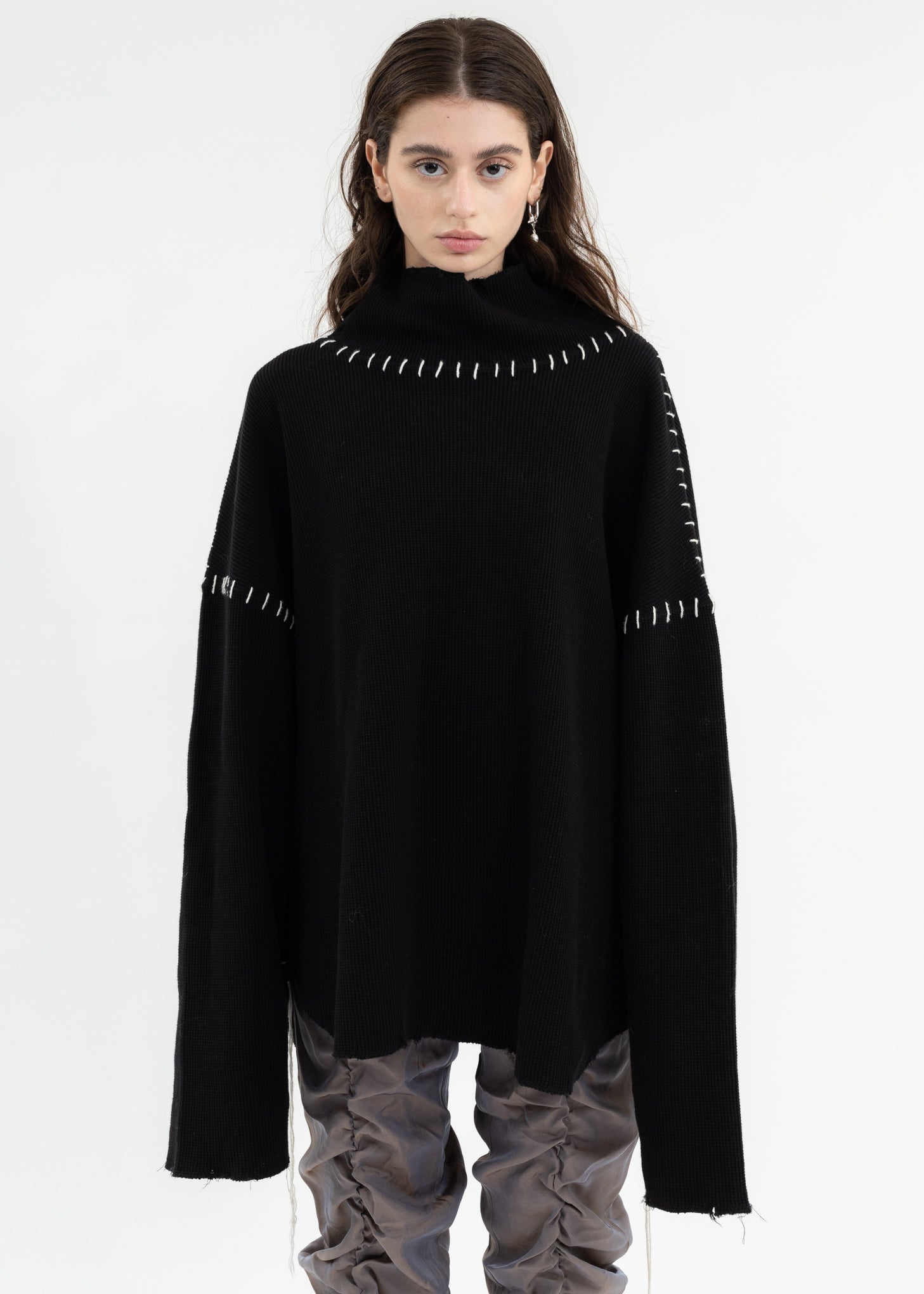 トップス DAMAGE WAFFLE HI NECK CUTSEWN DAMAGE WAFFLE HI NECK CUTSEWN