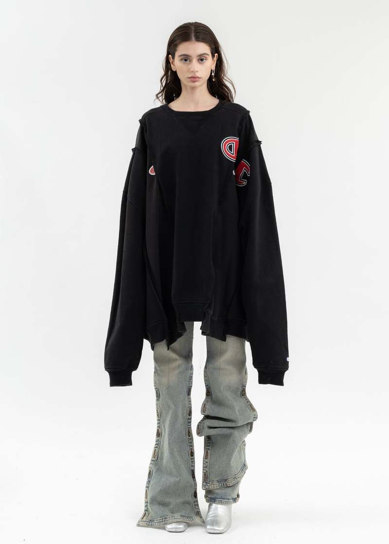 DISCOVERED Wide Champ Sweat - Black | Garmentory