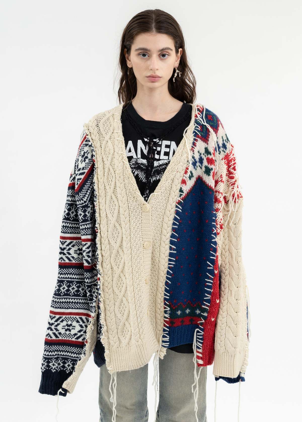 DISCOVERED Nordic Collage Knit Cardigan 【公式通販】