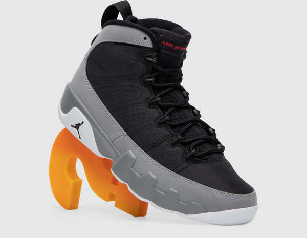 black and orange jordans 9