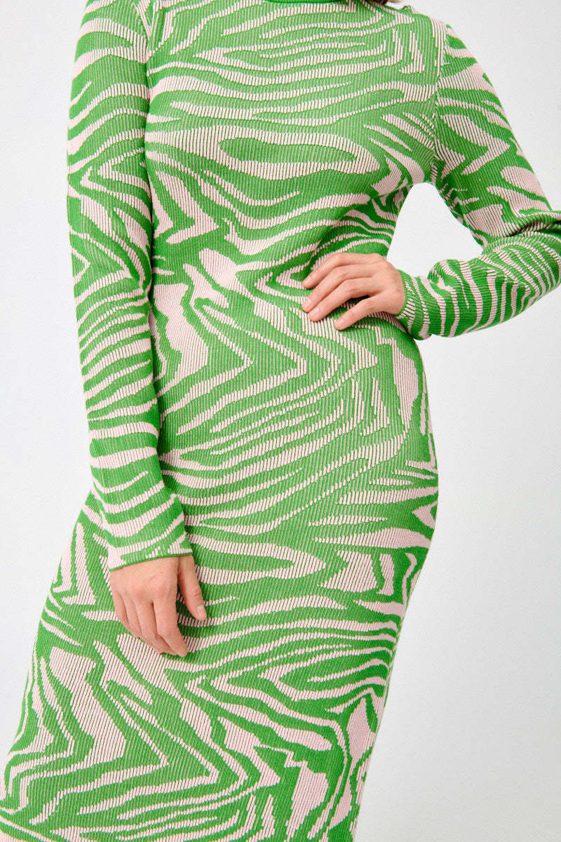 green emerald velvet dress Green Ribbed Midi Dress