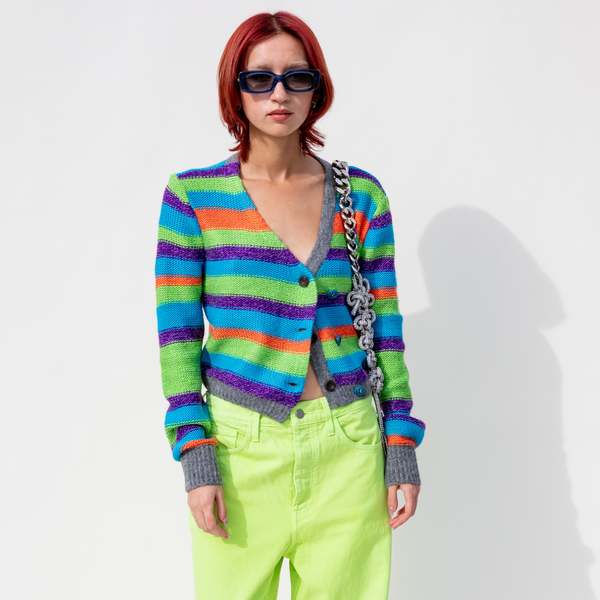ANDERSSON BELL Marta Stripe Cardigan - Blue Multi | Garmentory