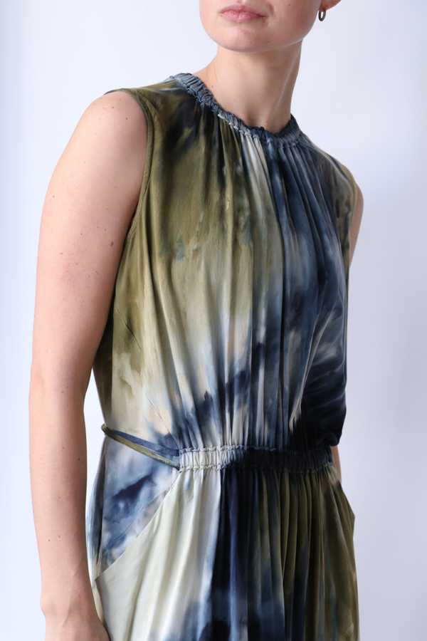 sachin and babi light blue dress NEW ELLIATT Camo Asymmetric Satin Cocktail DRESS SIZE M $148 NAVY NORDSTROM main image 0