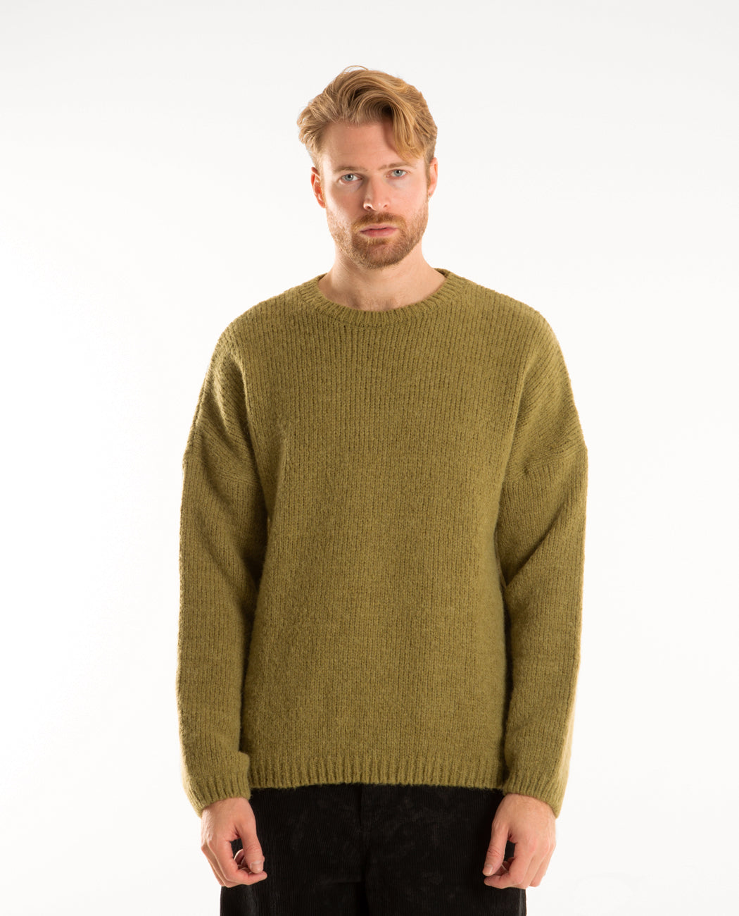 Our Legacy Popover Roundneck Swamp Alpaca Sweater - Green | Garmentory