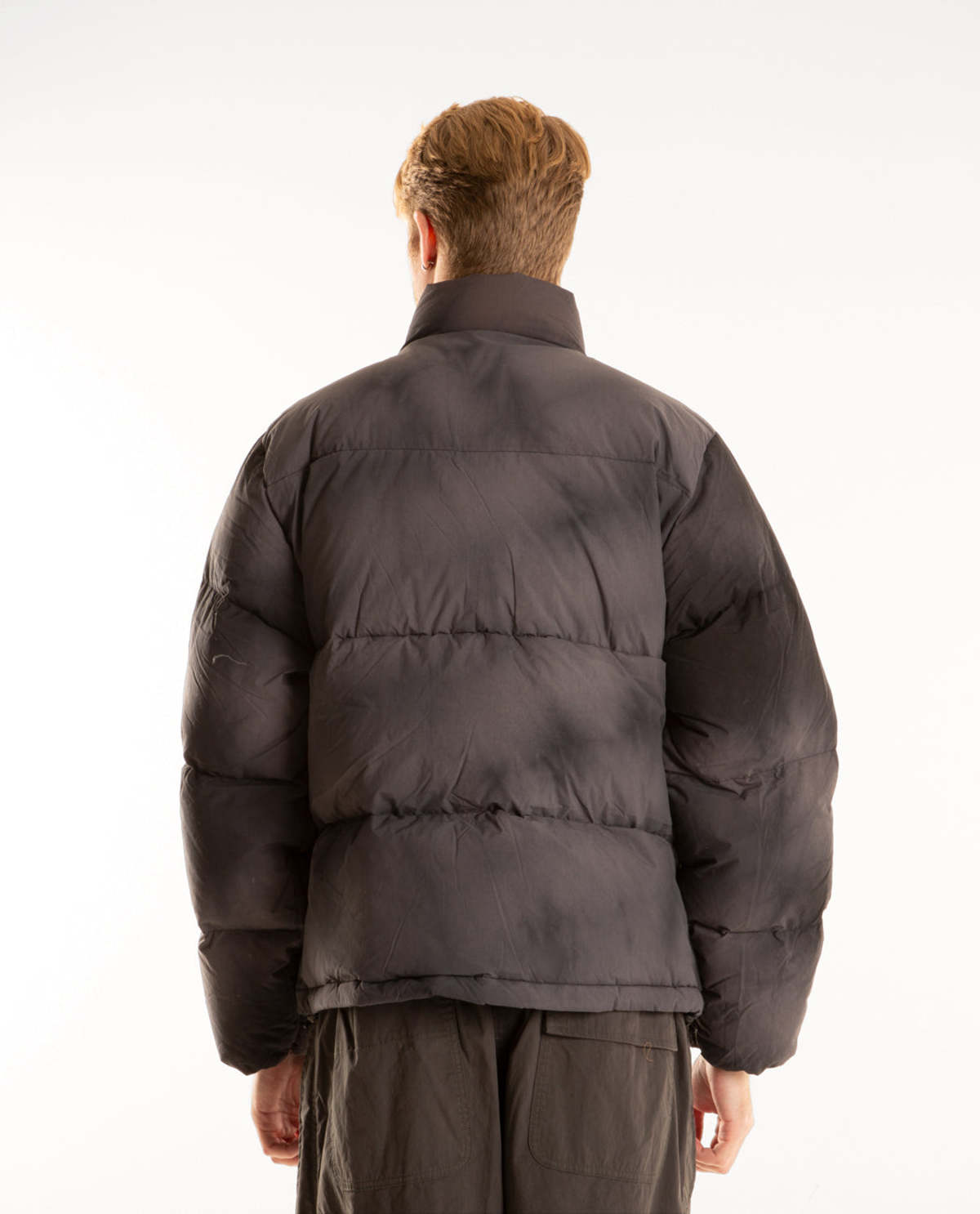 Stussy Recycled Nylon Down Puffer Jacket - Vintage Black | Garmentory