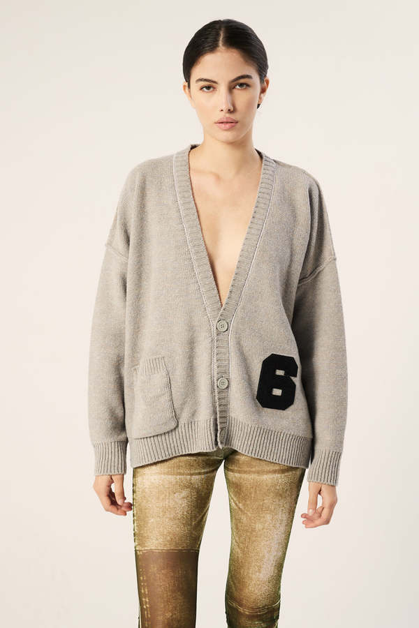 MM6 MAISON MARGIELA Logo knit cardigan - Grey | Garmentory