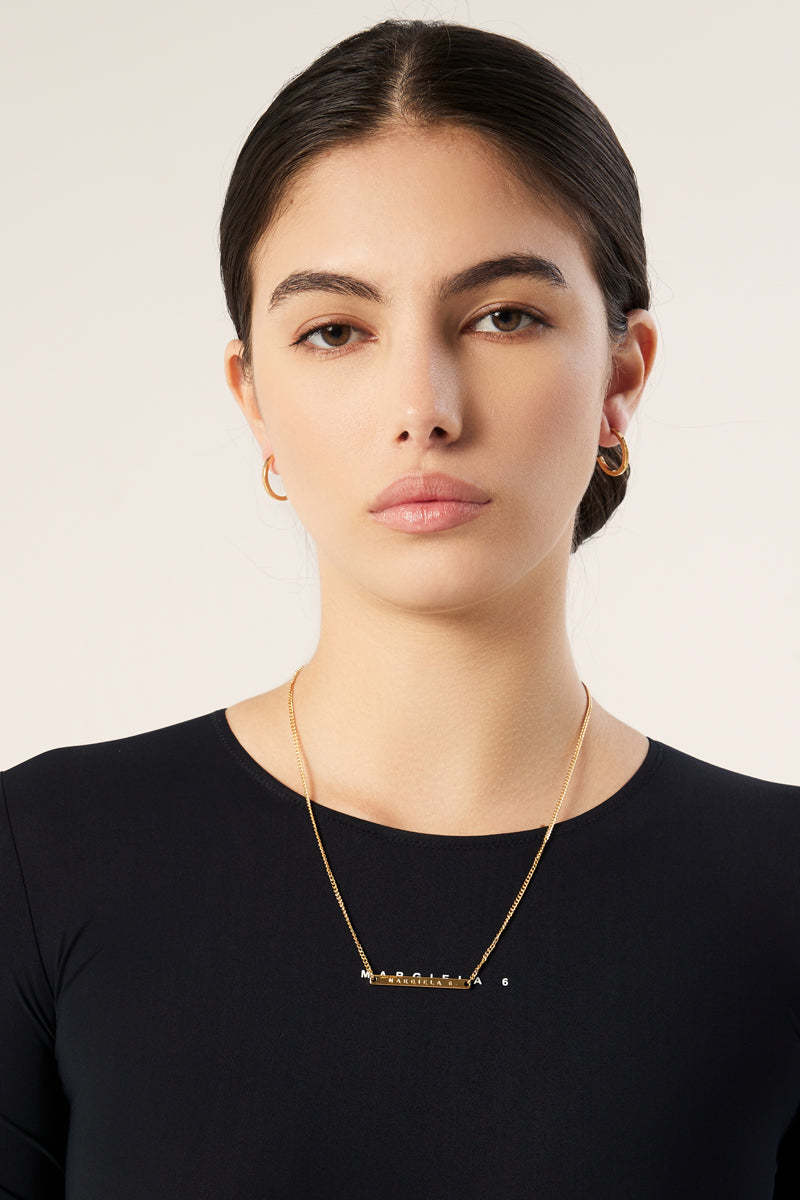 【送料&関税込】MM6 Maison Margiela Logoed Necklace MM6 Maison Margiela Men's Number Logo Ring Necklace in