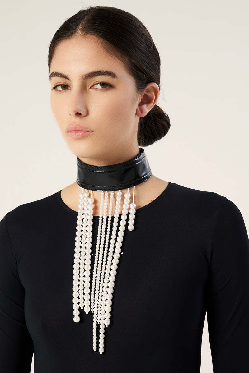 MM6 Maison Margiela パール ネックレス MM6 Maison Margiela パドロック ネックレス | ホワイト