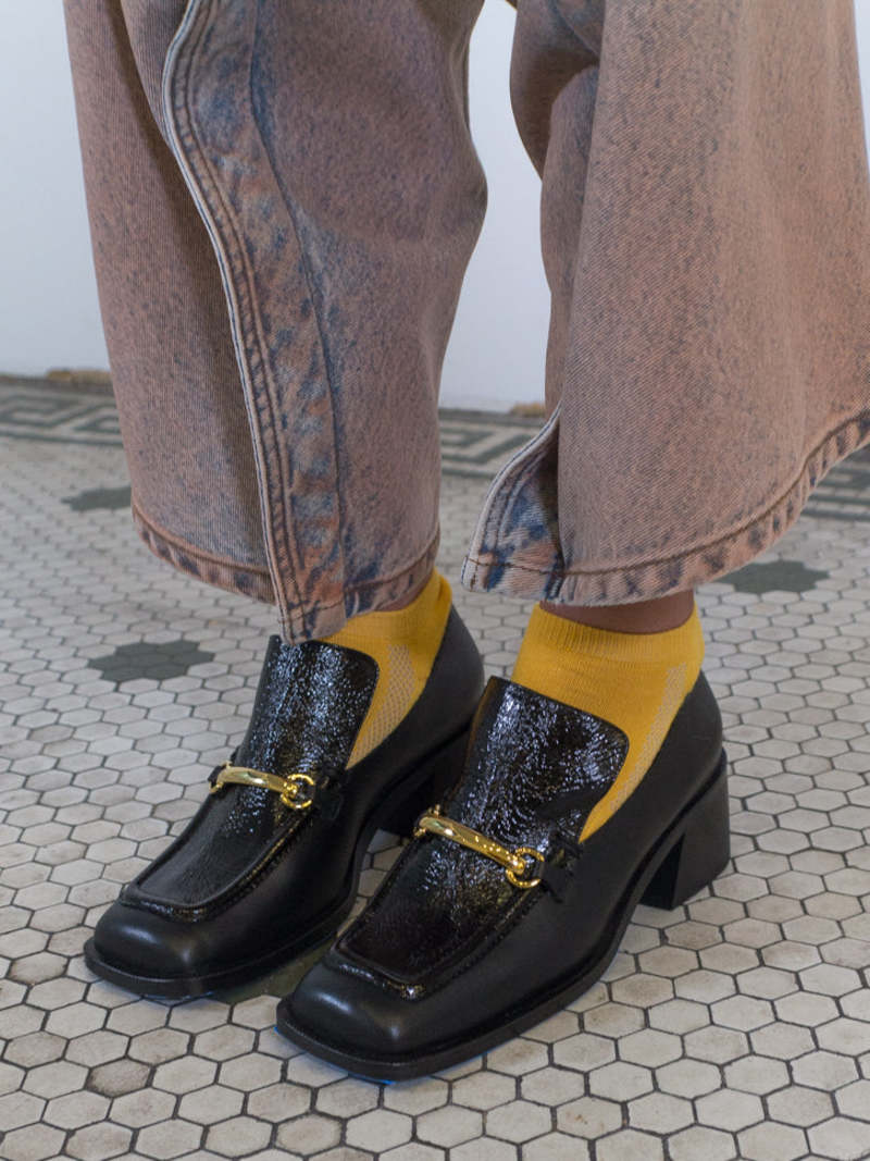 Suzanne Rae Wide Toe Nappa Loafer - Black/Reflex | Garmentory