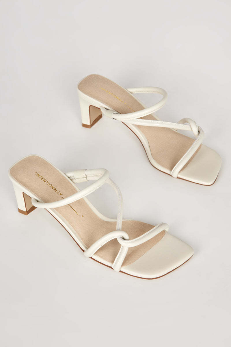 "INTENTIONALLY __________." Willow Heeled Sandal - Cream