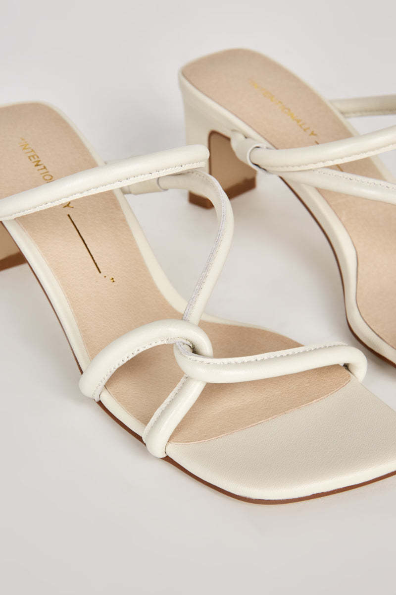 "INTENTIONALLY __________." Willow Heeled Sandal - Cream