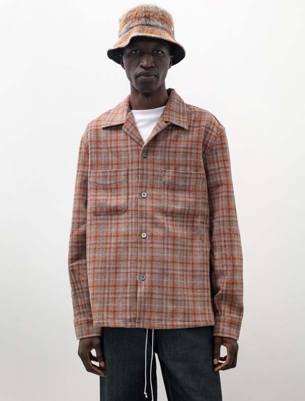 Our Legacy Heusen Shirt Rust Check Country Wool | Garmentory