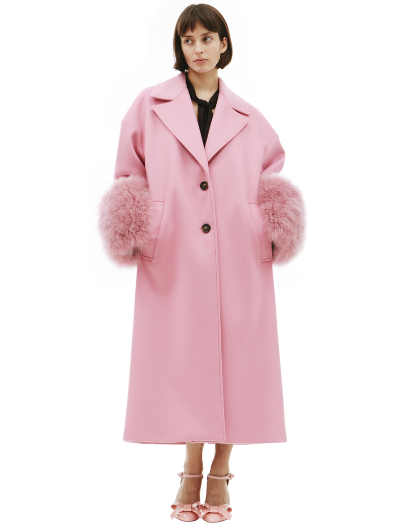 Blumarine Wool fur coat - Pink | Garmentory