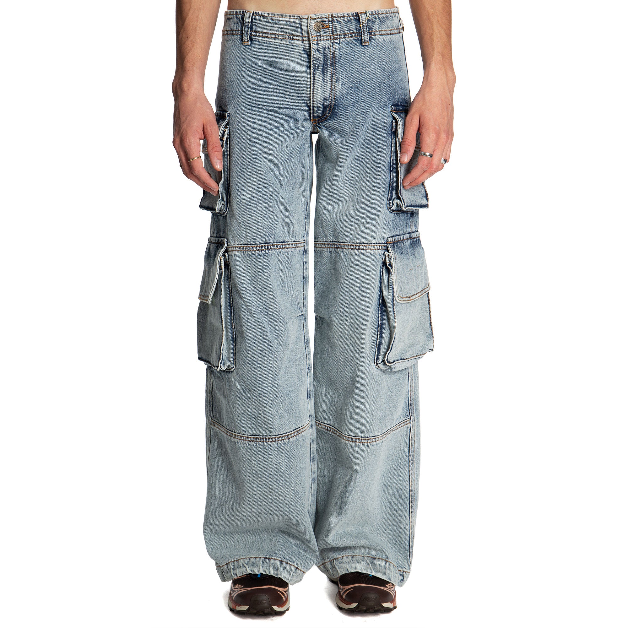 Aries Arise Low Rise Cargo Pant - Acid Wash | Garmentory