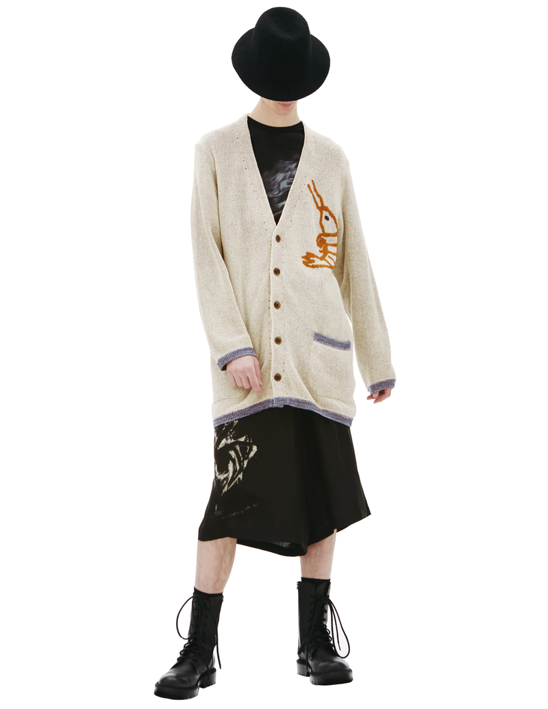 yohji Yamamoto Shrimp knit cardigan Beige Garmentory