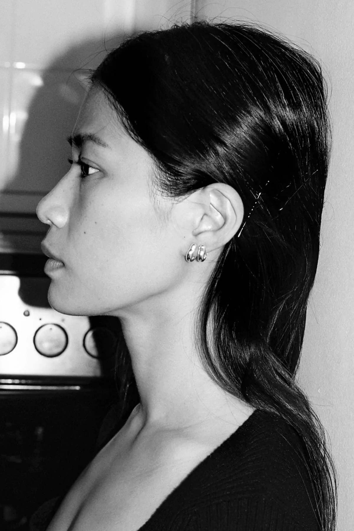 Annika Inez Mini Ample Hinge Hoops - Gold - Image 1 of 2