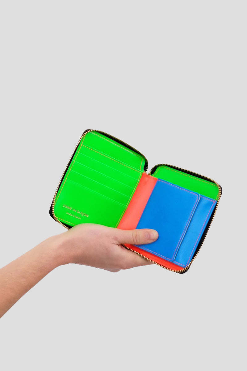 Comme des Garçons Super Fluo Neon Zip-Around Wallet | Garmentory