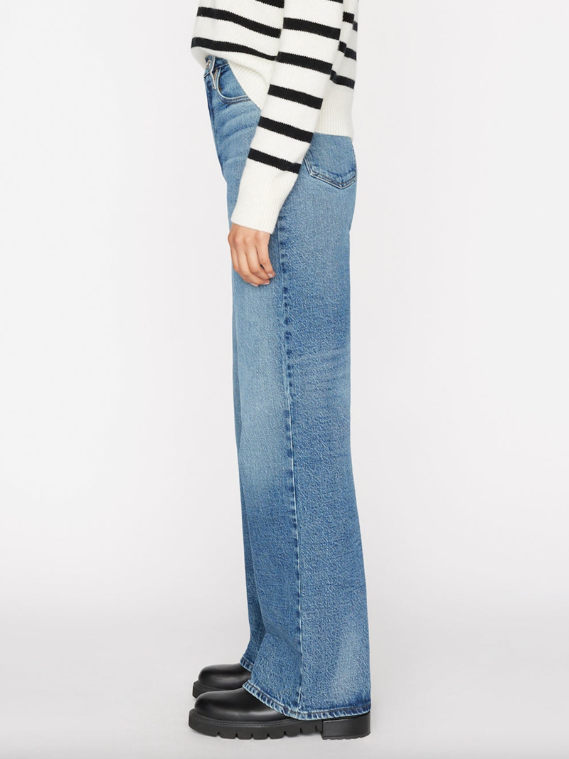 【HI FI FNK】Joel Wide Linen Denim Frame Francoise Wide-Leg High-Rise Jeans | Saks Fifth Avenue