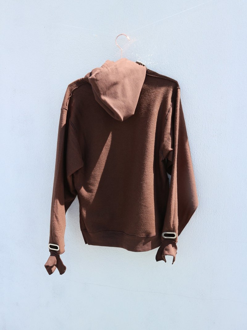 Collina Strada Grommet Sweathoodie with Embellishment - Brown Collina Strada Grommet Sweathoodie with Embellishment - Brown