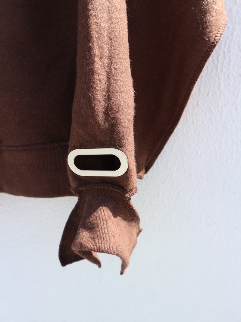 Collina Strada Grommet Sweathoodie with Embellishment - Brown Collina Strada Grommet Sweathoodie with Embellishment - Brown