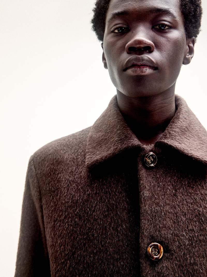 L】SEFR 22AW BROWN MOHAIR ESCO COAT