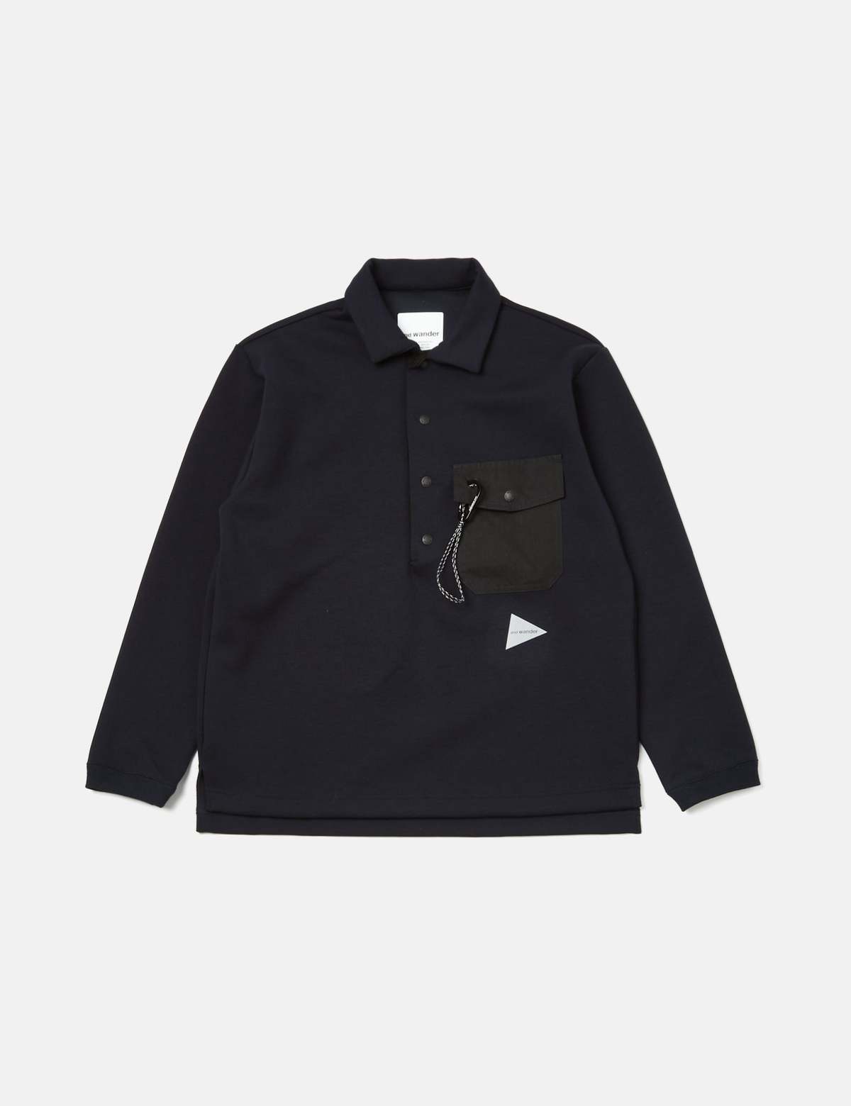 and wander Airly Warm Button Pullover - Dark Navy Blue | Garmentory