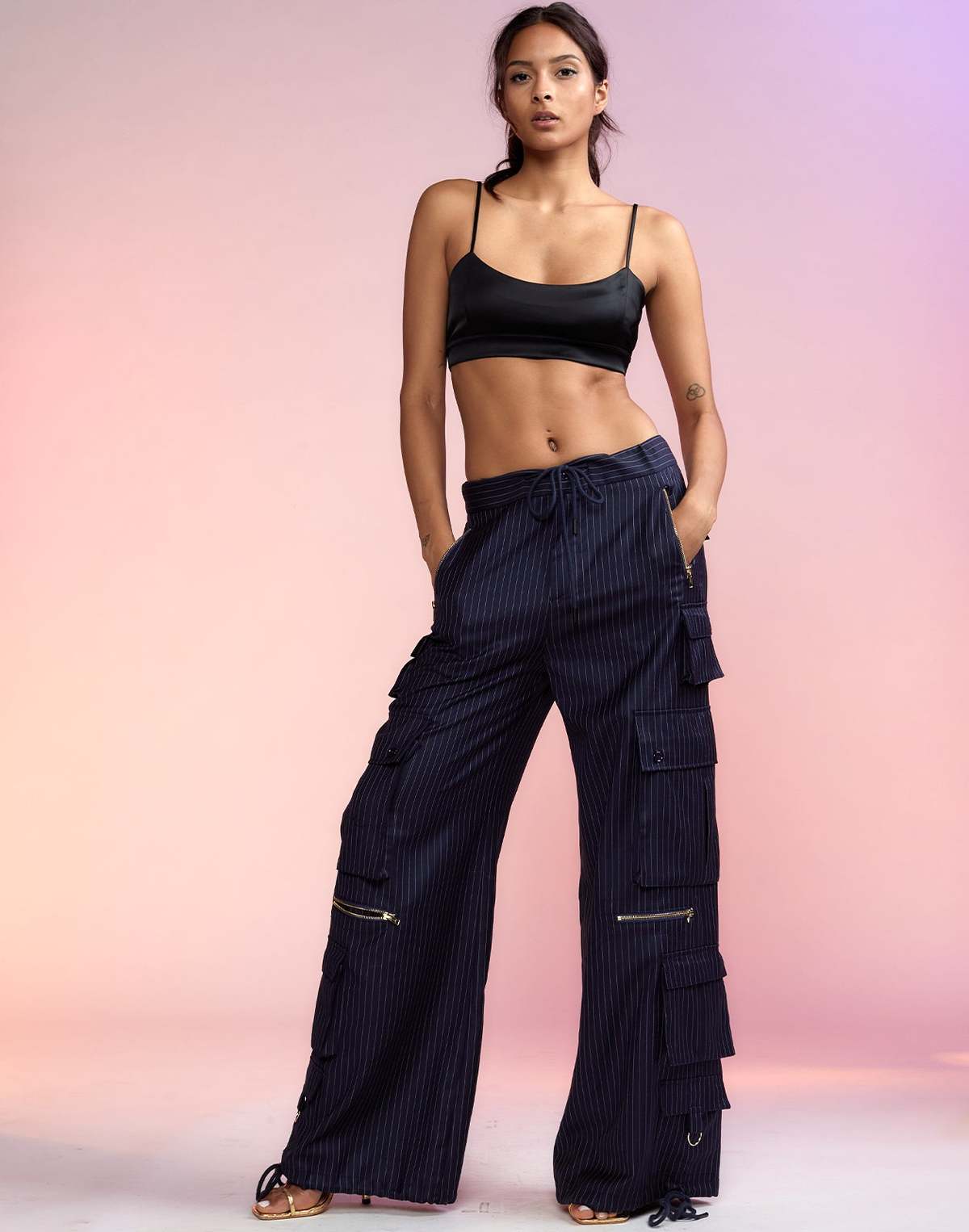 cynthia rowley silk dress pants pinstripe Pinstripe Cargo Pants