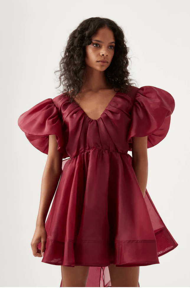 knee length dresses for ladies Gretta Bow Back Mini Dress-PINK HIBISCUS / 4