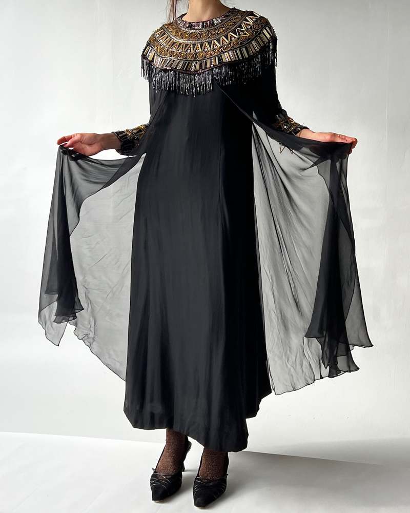 Sequined Layered Silk Chiffon Dress | Garmentory
