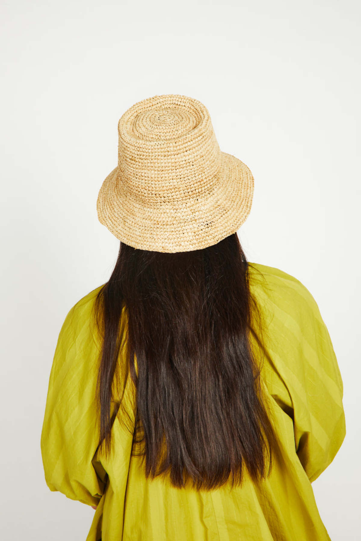 WYETH™ Tali Natural Straw Bucket Hat Navy Blue Straw Bucket Hat - Packable Sun/Beach Women main image 3