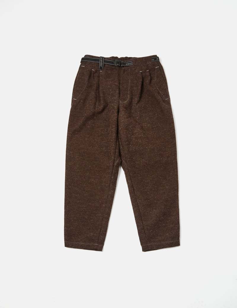 And Wander Wool Twill Pants Tapered - Brown | Garmentory