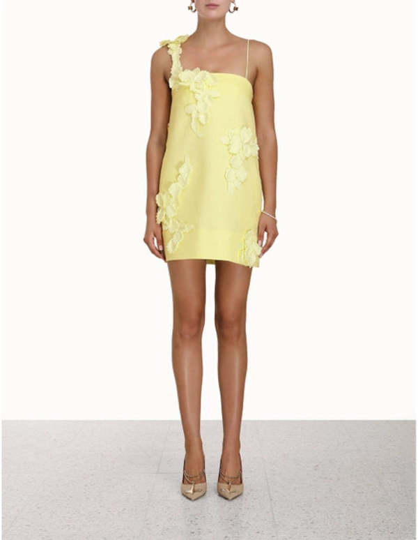 Zimmermann High Tide Lift Flower Mini Dress - Lemon | Garmentory