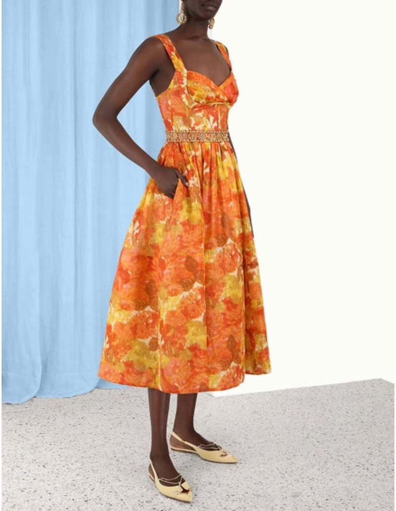 open lace back dress Picnic Ruffle Fluffle Maxi in Clementine & Teal – Blue Platypus Clothing