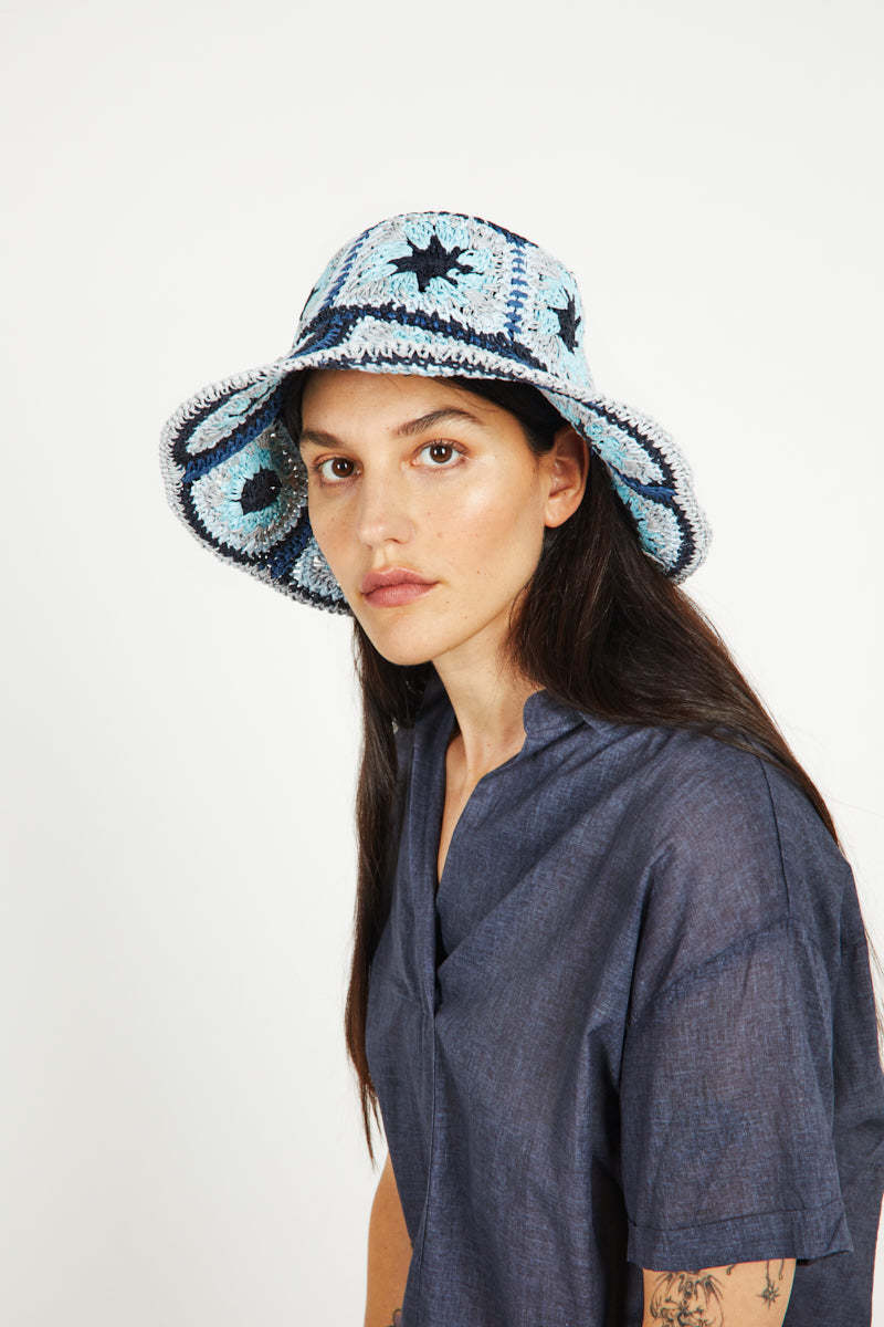 WYETH AGNES hat - BLUE MULTI | Garmentory display picture 3