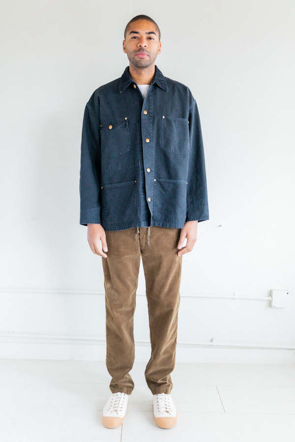 Orslow Loose Fit Oxford Coverall Jacket - Black | Garmentory