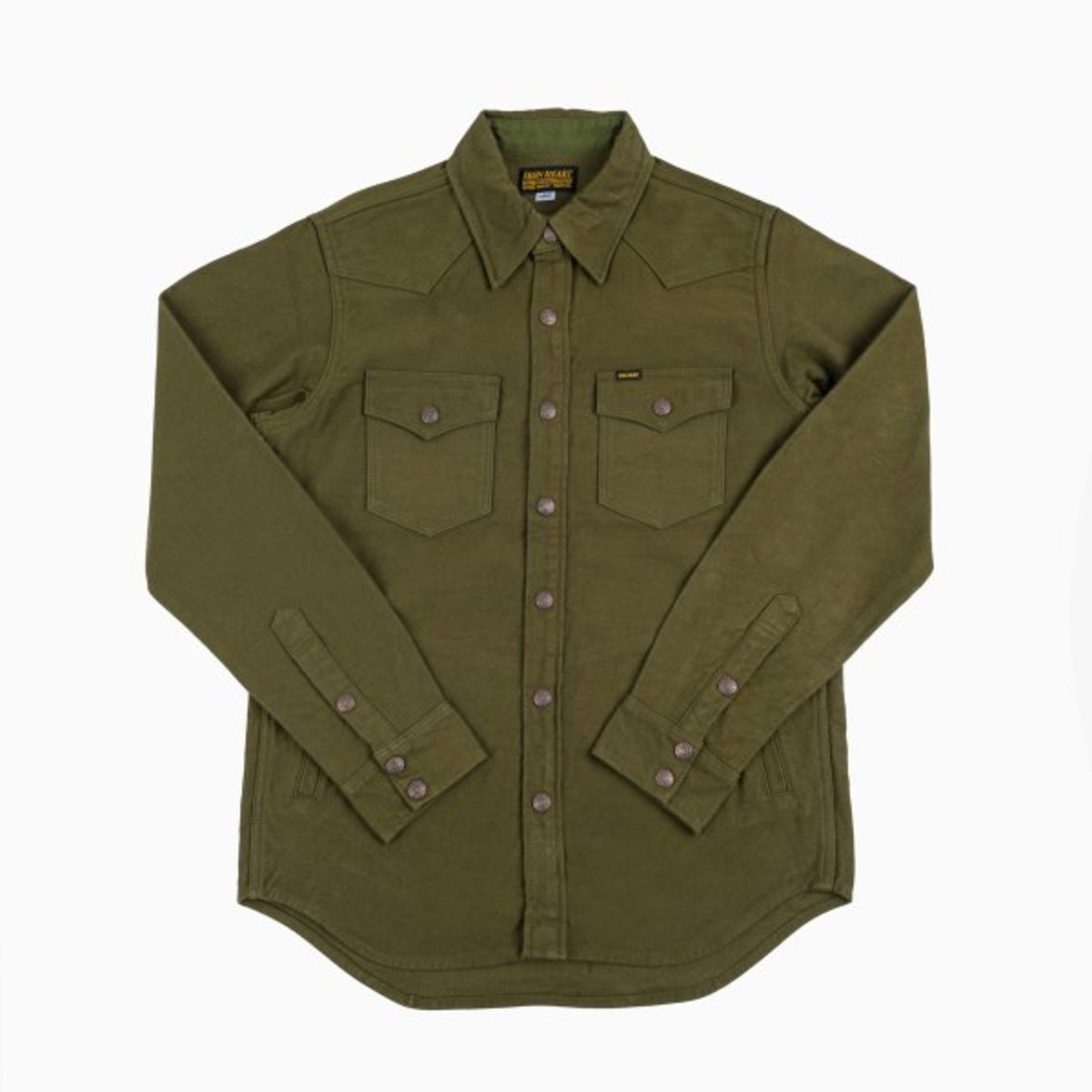 Iron Heart IHSH-331 12oz Moleskin CPO Shirt - Olive | Garmentory
