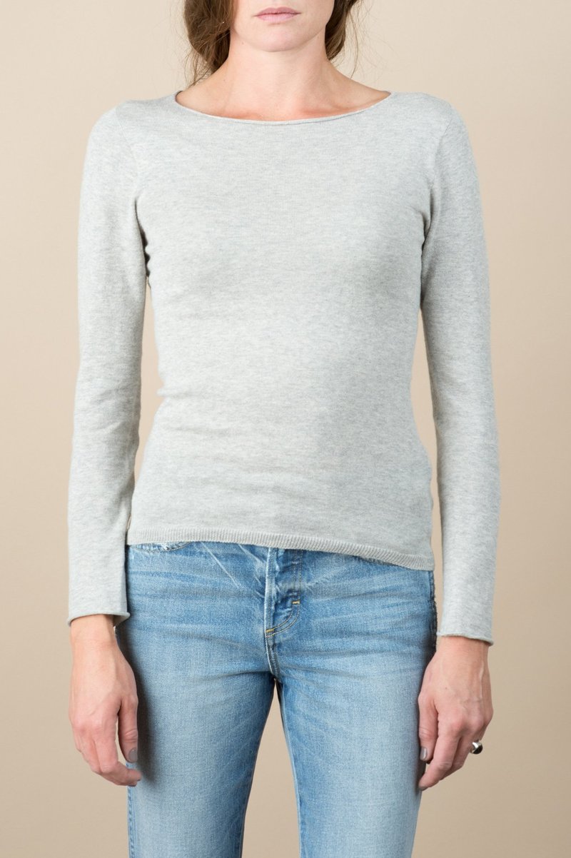 Evam Eva Cotton Cashmere Pullover In Gray Garmentory