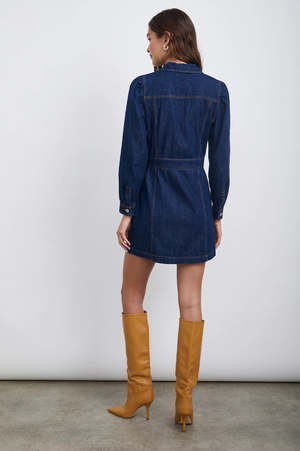 white christmas dresses Just A Dream Knee Length Bustier Dress Denim