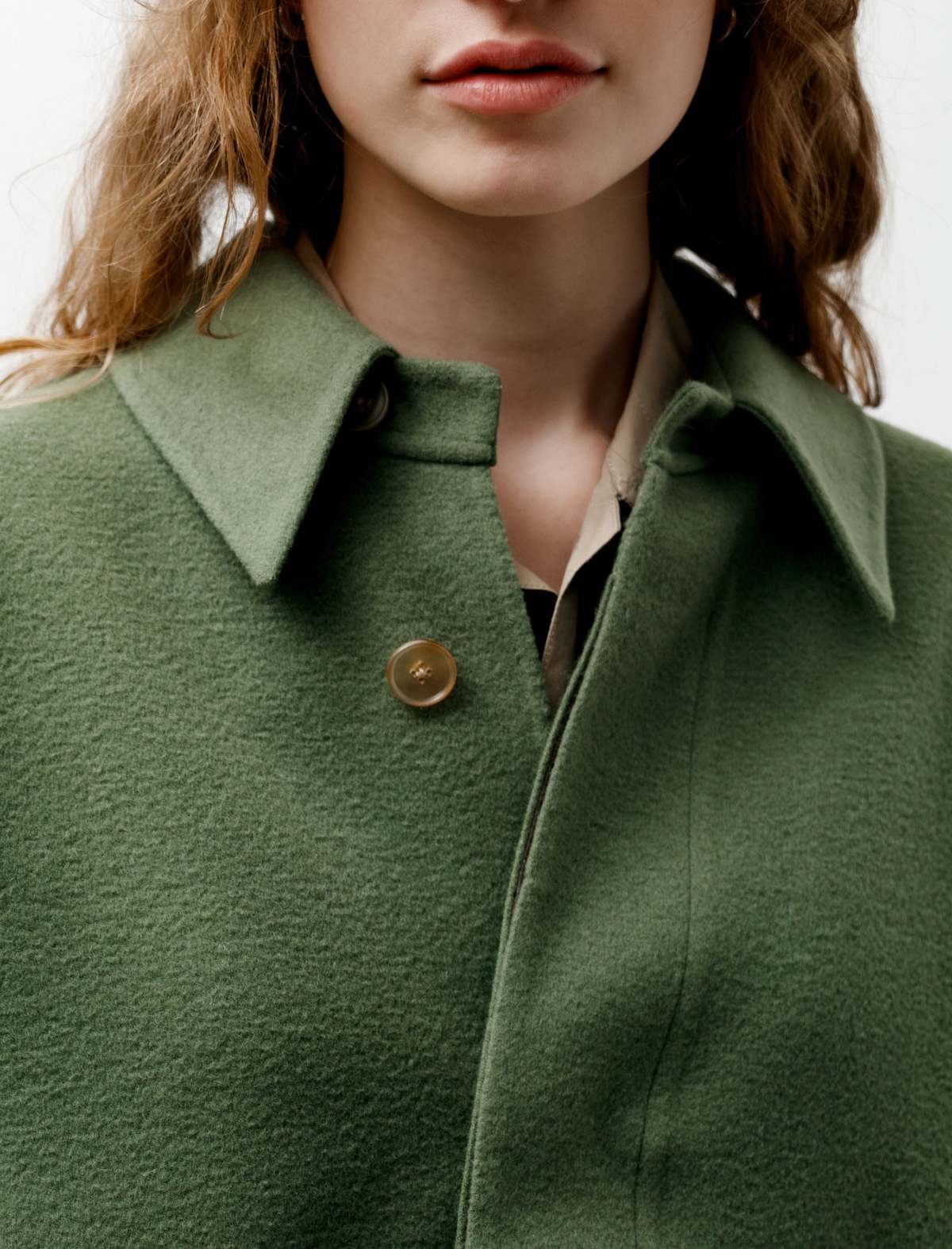 Auralee Velour Brushed Wool Melton Blouson Jacket - Sage | Garmentory
