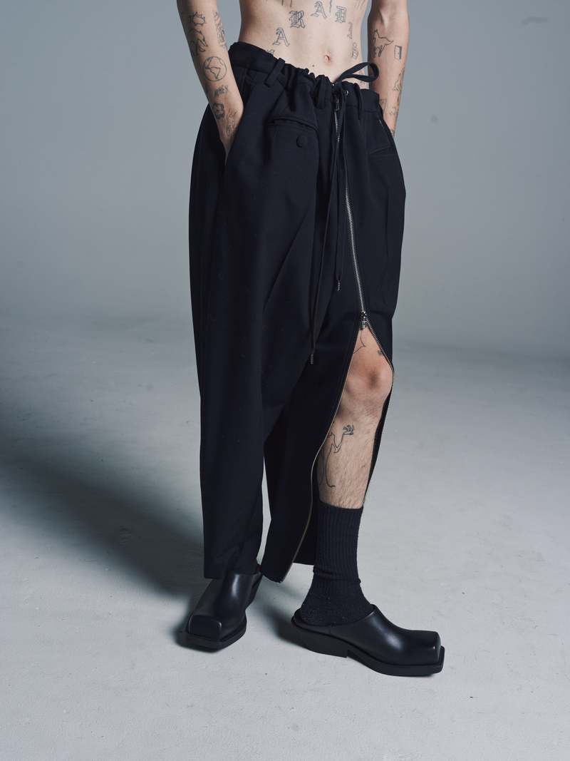 パンツ reverse cropped baggy zipper pant 46 パンツ reverse cropped baggy zipper pant 46 REVERSE CROPPED