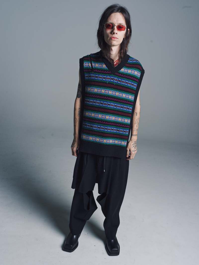 トップス TAKAHIROMIYASHITATheSoloist play vest TAKAHIROMIYASHITA The Soloist. Wool Knit Double Zip Fair