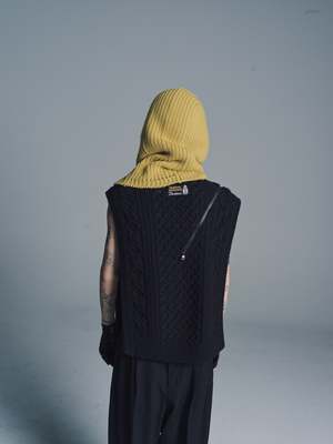 TAKAHIROMIYASHITA The Soloist. Wool Knit Aran Pattern Balaclava