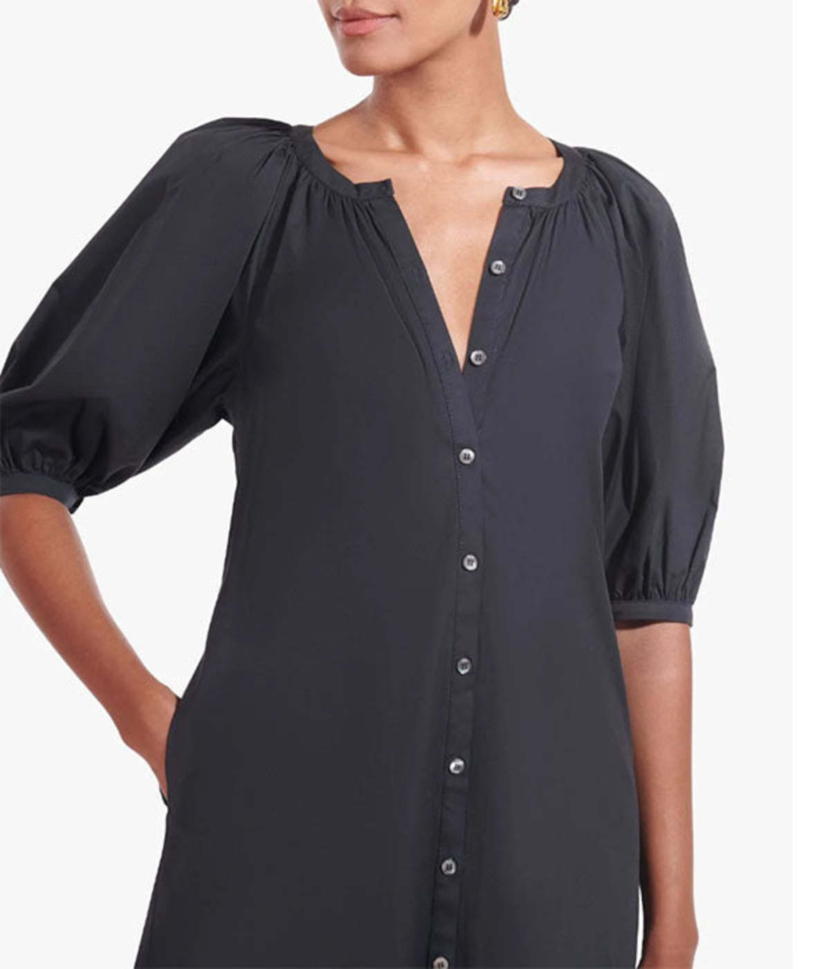 staud mini vincent dress black Navy Mini Vincent Dress