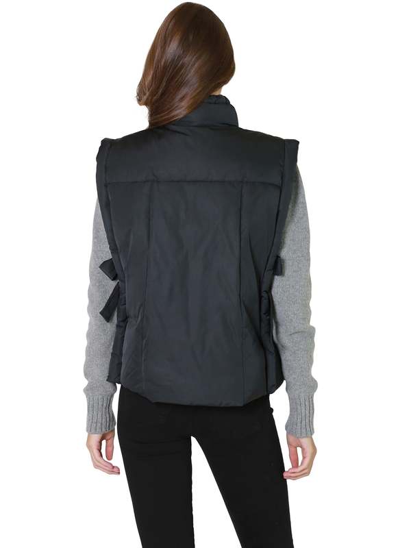 GANNI Oversized Shiny Puff Vest -Black | Garmentory