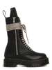 Rick Owens Calf Length Leather Boot - Black - Thumbnail 1
