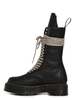 Rick Owens Calf Length Leather Boot - Black - Thumbnail 3